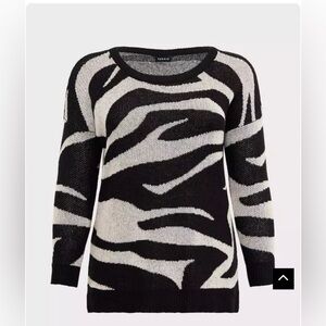 Zebra Jacquard Pullover Sweater